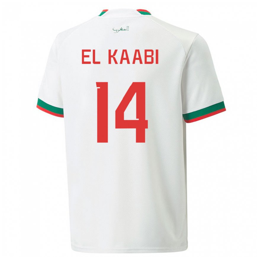 Niño Camiseta Marruecos Ayoub El Kaabi #14 Blanco 2ª Equipación 22-24