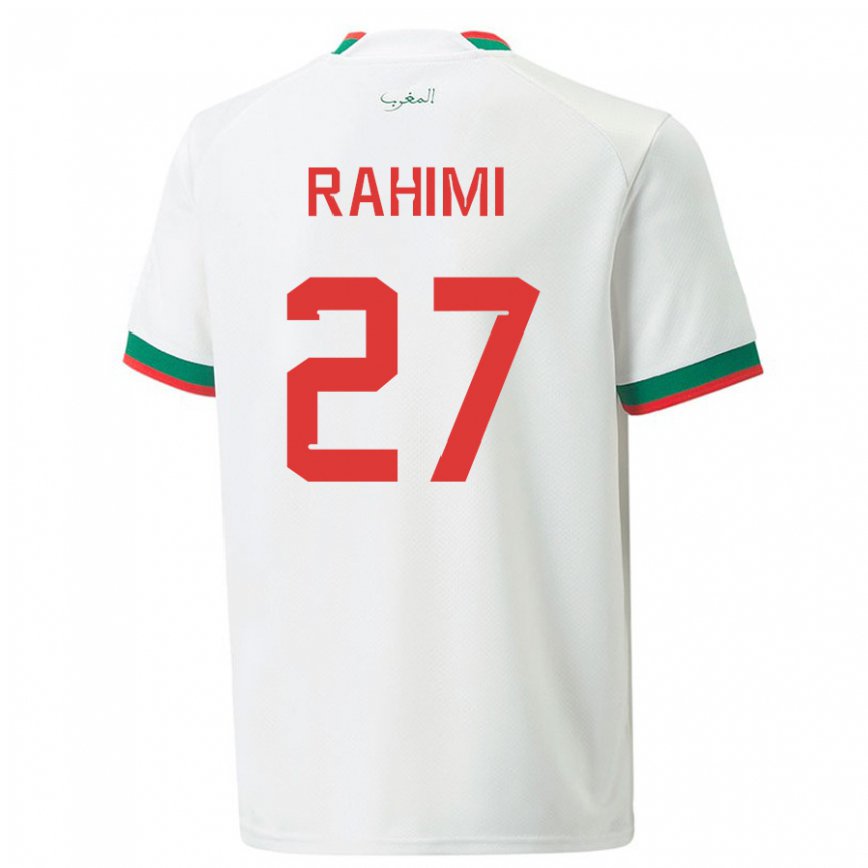 Niño Camiseta Marruecos Soufiane Rahimi #27 Blanco 2ª Equipación 22-24