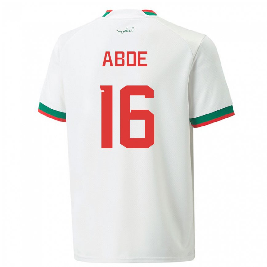 Niño Camiseta Marruecos Ez Abde #16 Blanco 2ª Equipación 22-24