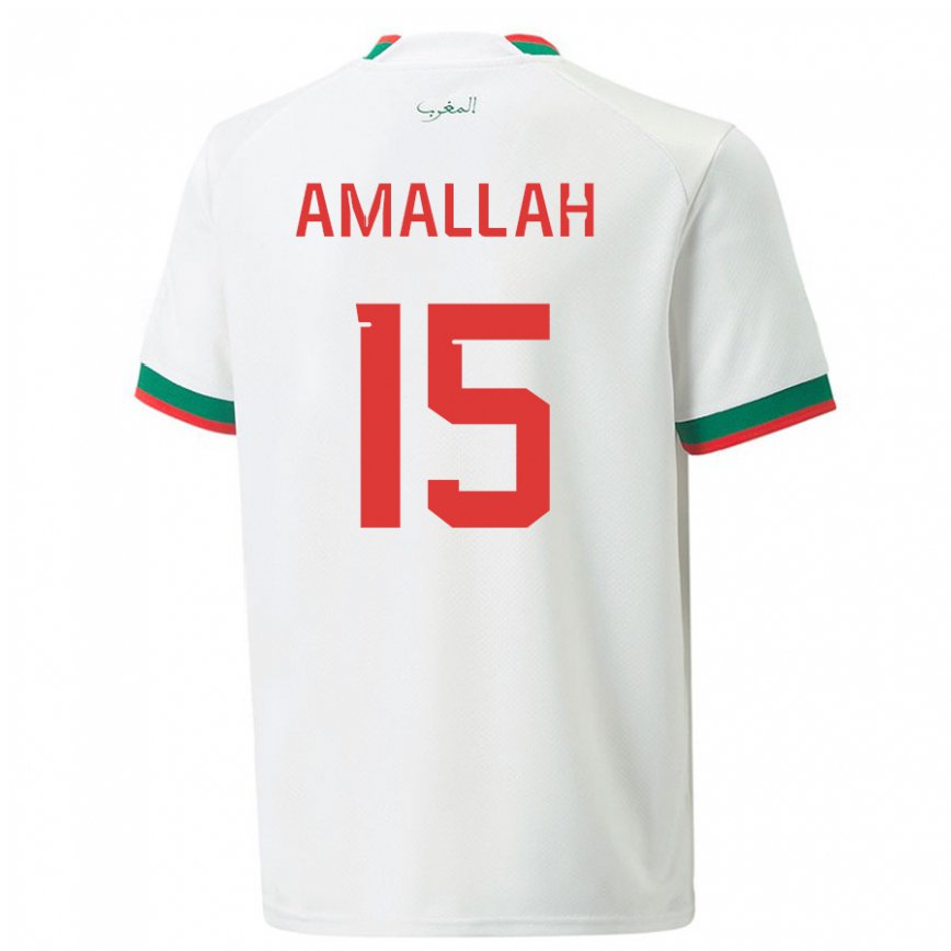 Niño Camiseta Marruecos Selim Amallah #15 Blanco 2ª Equipación 22-24