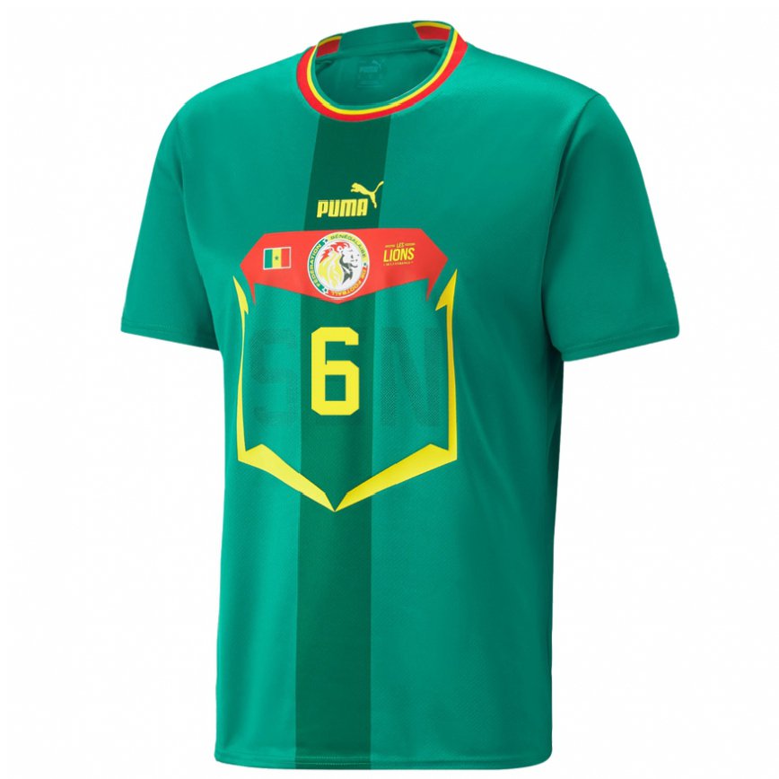 Niño Camiseta Senegal Nampalys Mendy #6 Verde 2ª Equipación 22-24