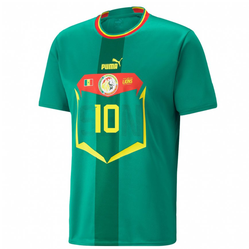 Niño Camiseta Senegal Sadio Mane #10 Verde 2ª Equipación 22-24