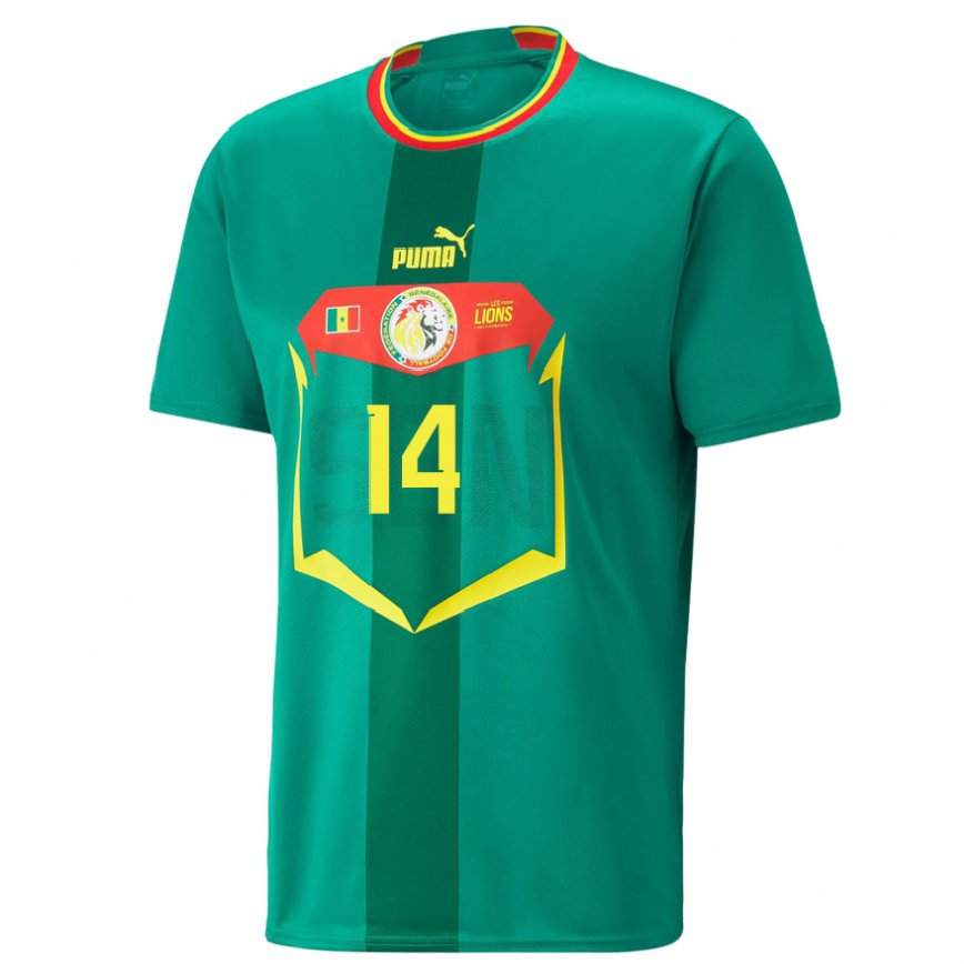 Niño Camiseta Senegal Pape Sarr #14 Verde 2ª Equipación 22-24