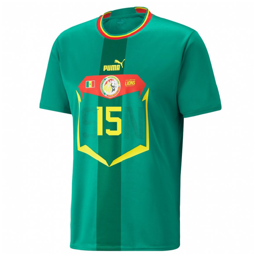 Niño Camiseta Senegal Krepin Diatta #15 Verde 2ª Equipación 22-24