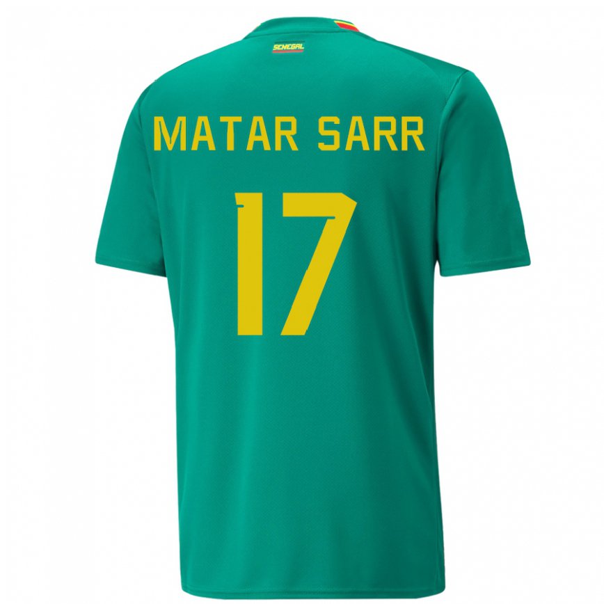 Niño Camiseta Senegal Pape Matar Sarr #17 Verde 2ª Equipación 22-24