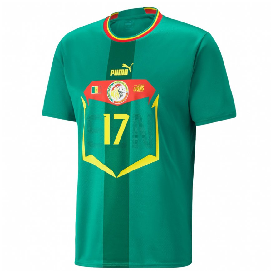 Niño Camiseta Senegal Pape Matar Sarr #17 Verde 2ª Equipación 22-24