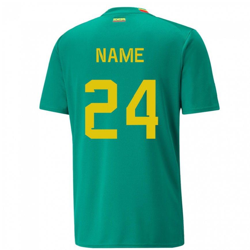 Niño Camiseta Senegal Moustapha Name #24 Verde 2ª Equipación 22-24