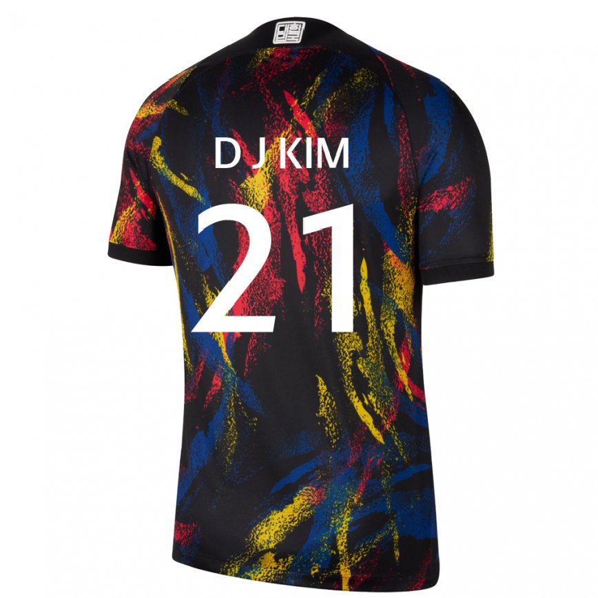 Niño Camiseta Corea Del Sur Dong-jun Kim #21 Multicolores 2ª Equipación 22-24