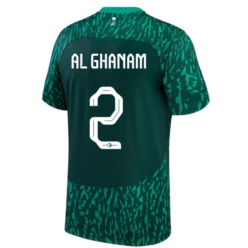 Niño Camiseta Arabia Saudita Sultan Al Ghanam #2 Verde Oscuro 2ª Equipación 22-24