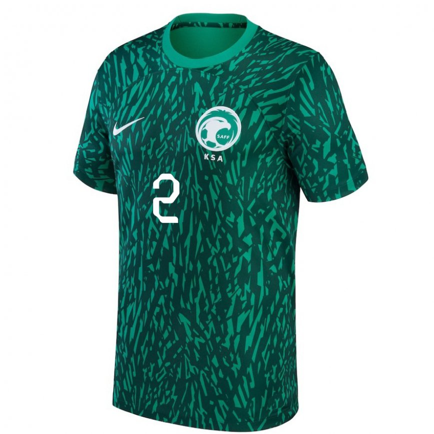 Niño Camiseta Arabia Saudita Sultan Al Ghanam #2 Verde Oscuro 2ª Equipación 22-24