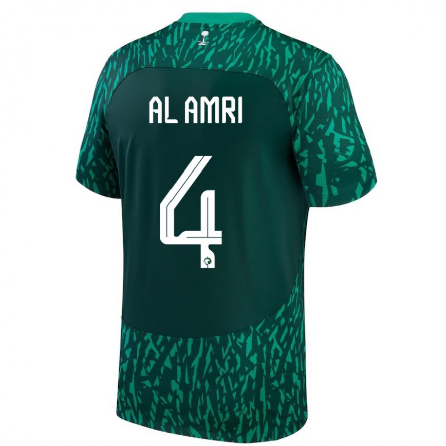 Niño Camiseta Arabia Saudita Abdulelah Al Amri #4 Verde Oscuro 2ª Equipación 22-24