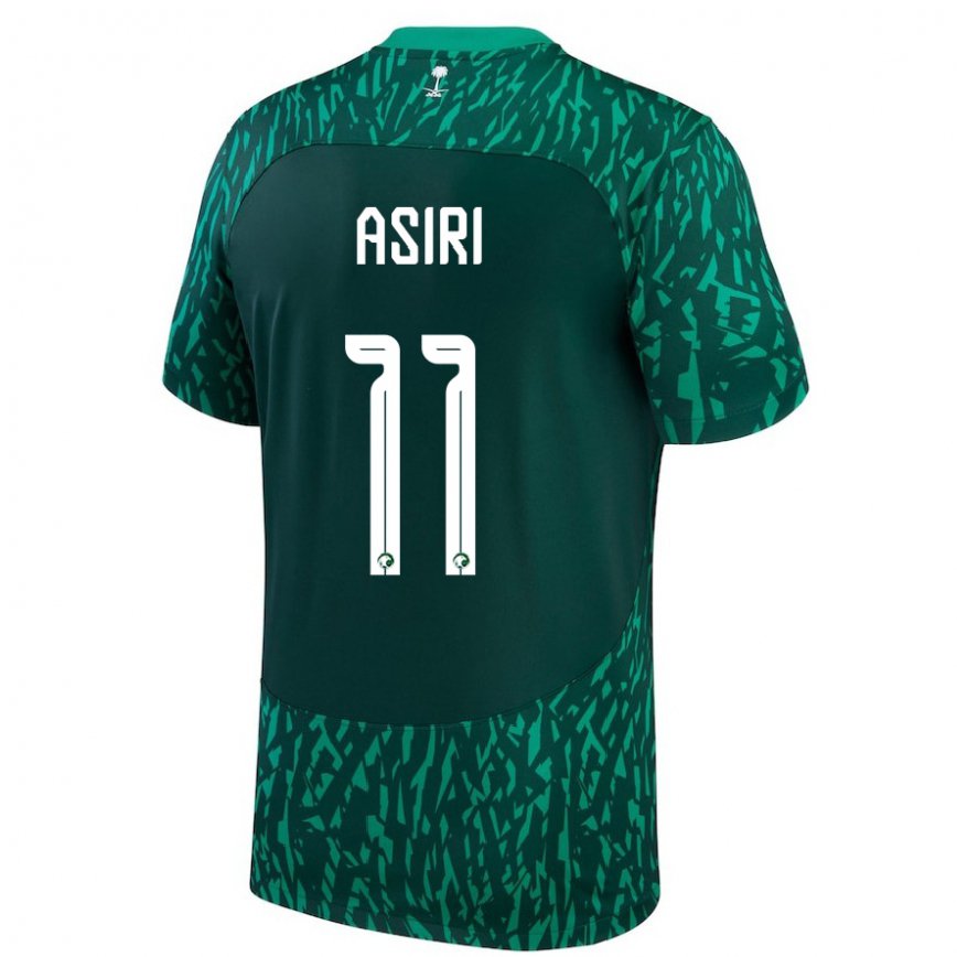 Niño Camiseta Arabia Saudita Haitham Asiri #11 Verde Oscuro 2ª Equipación 22-24