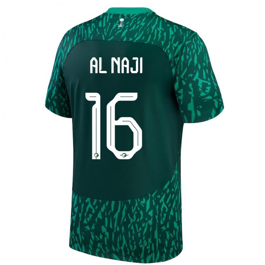 Niño Camiseta Arabia Saudita Sami Al Naji #16 Verde Oscuro 2ª Equipación 22-24