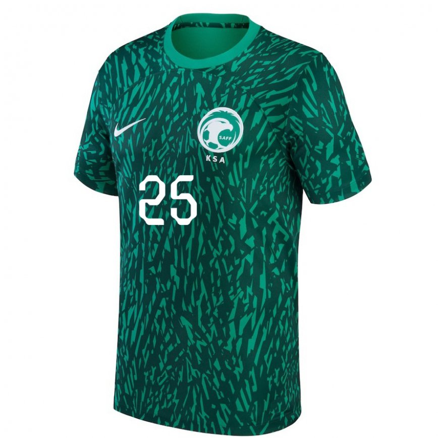 Niño Camiseta Arabia Saudita Awad Al Nashri #25 Verde Oscuro 2ª Equipación 22-24