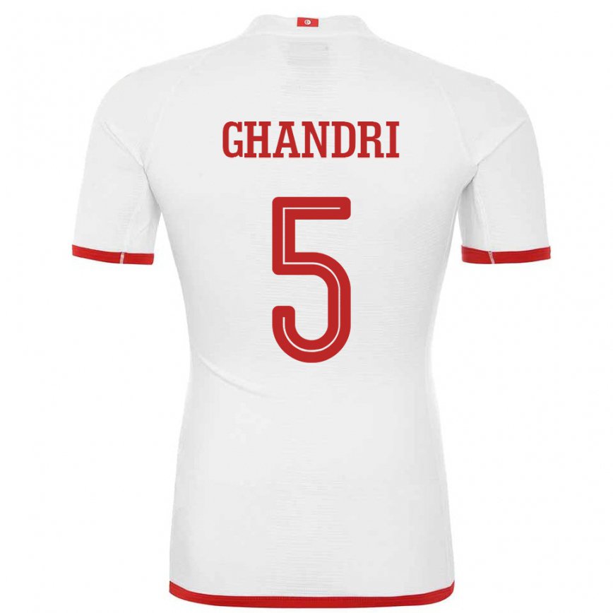 Niño Camiseta Túnez Nader Ghandri #5 Blanco 2ª Equipación 22-24