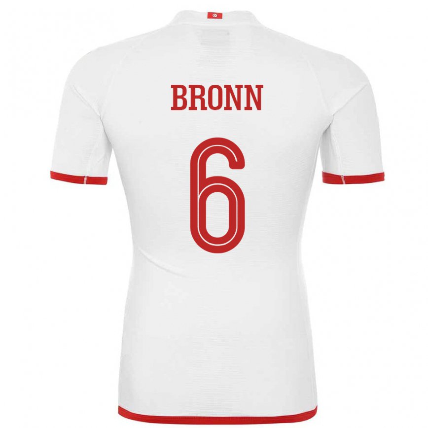 Niño Camiseta Túnez Dylan Bronn #6 Blanco 2ª Equipación 22-24