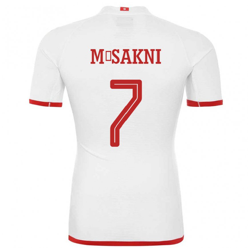 Niño Camiseta Túnez Youssef M Sakni #7 Blanco 2ª Equipación 22-24