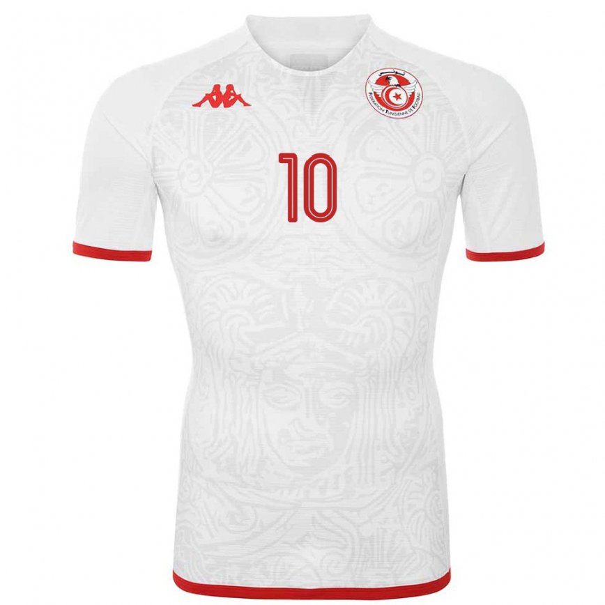 Niño Camiseta Túnez Wahbi Khazri #10 Blanco 2ª Equipación 22-24