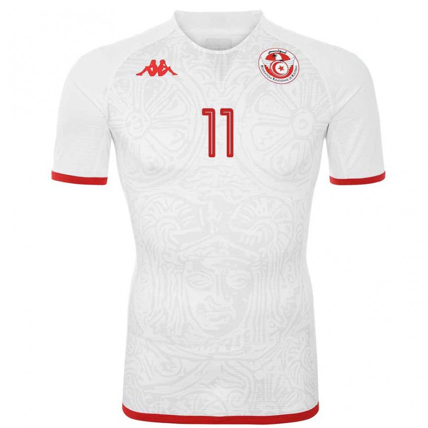 Niño Camiseta Túnez Taha Yassine Khenissi #11 Blanco 2ª Equipación 22-24