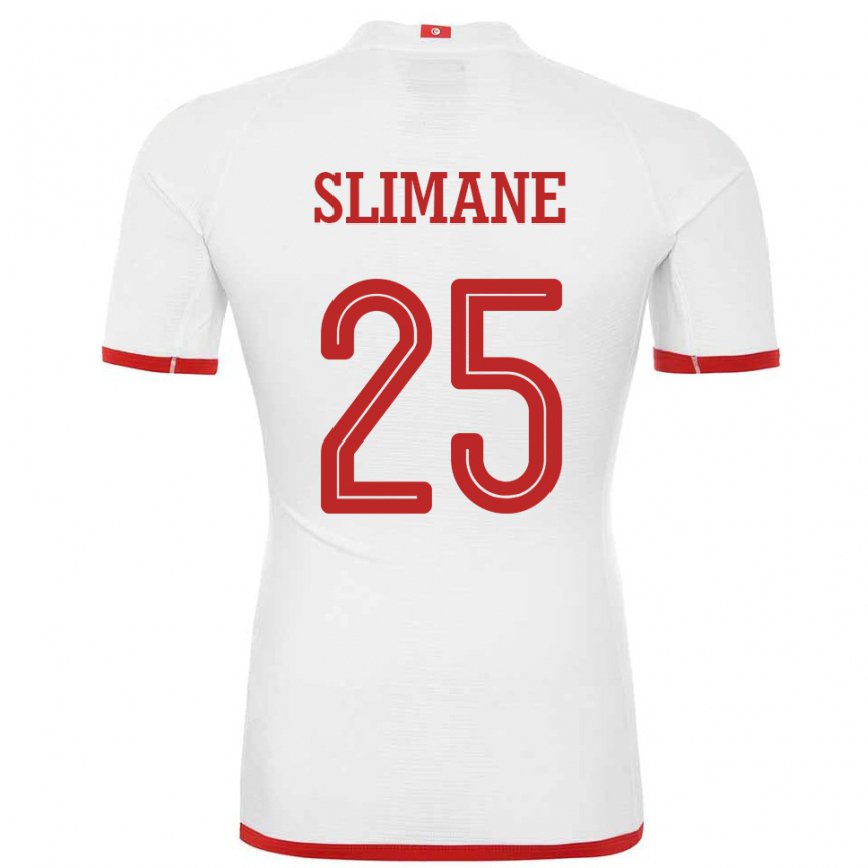 Niño Camiseta Túnez Anis Ben Slimane #25 Blanco 2ª Equipación 22-24