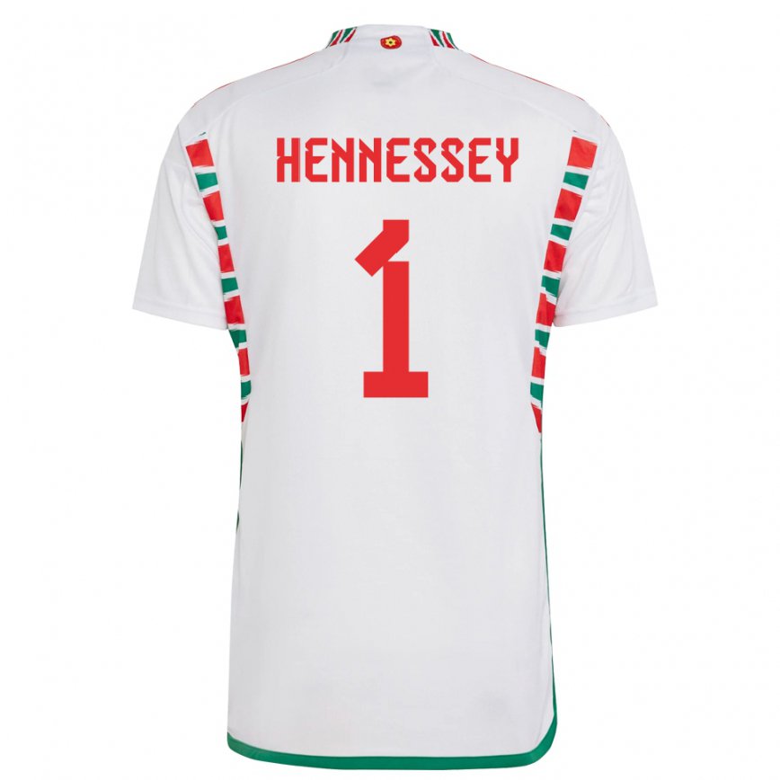 Niño Camiseta Gales Wayne Hennessey #1 Blanco 2ª Equipación 22-24