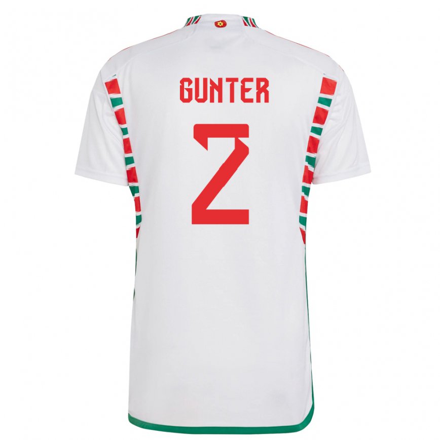 Niño Camiseta Gales Chris Gunter #2 Blanco 2ª Equipación 22-24