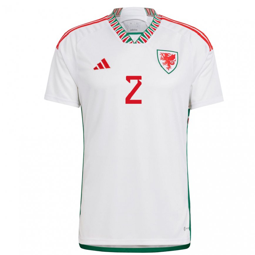 Niño Camiseta Gales Chris Gunter #2 Blanco 2ª Equipación 22-24