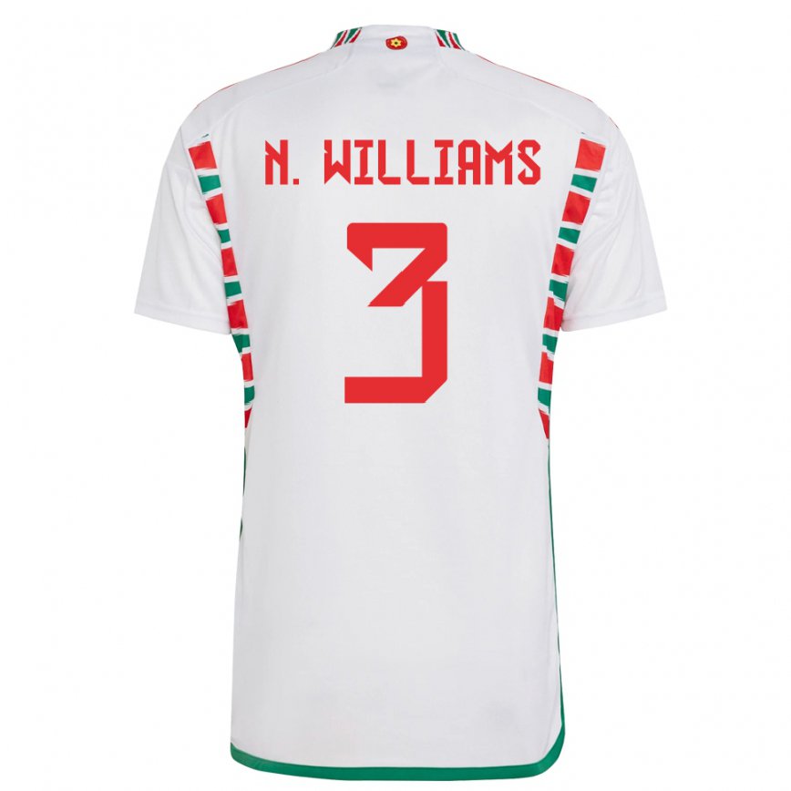 Niño Camiseta Gales Neco Williams #3 Blanco 2ª Equipación 22-24
