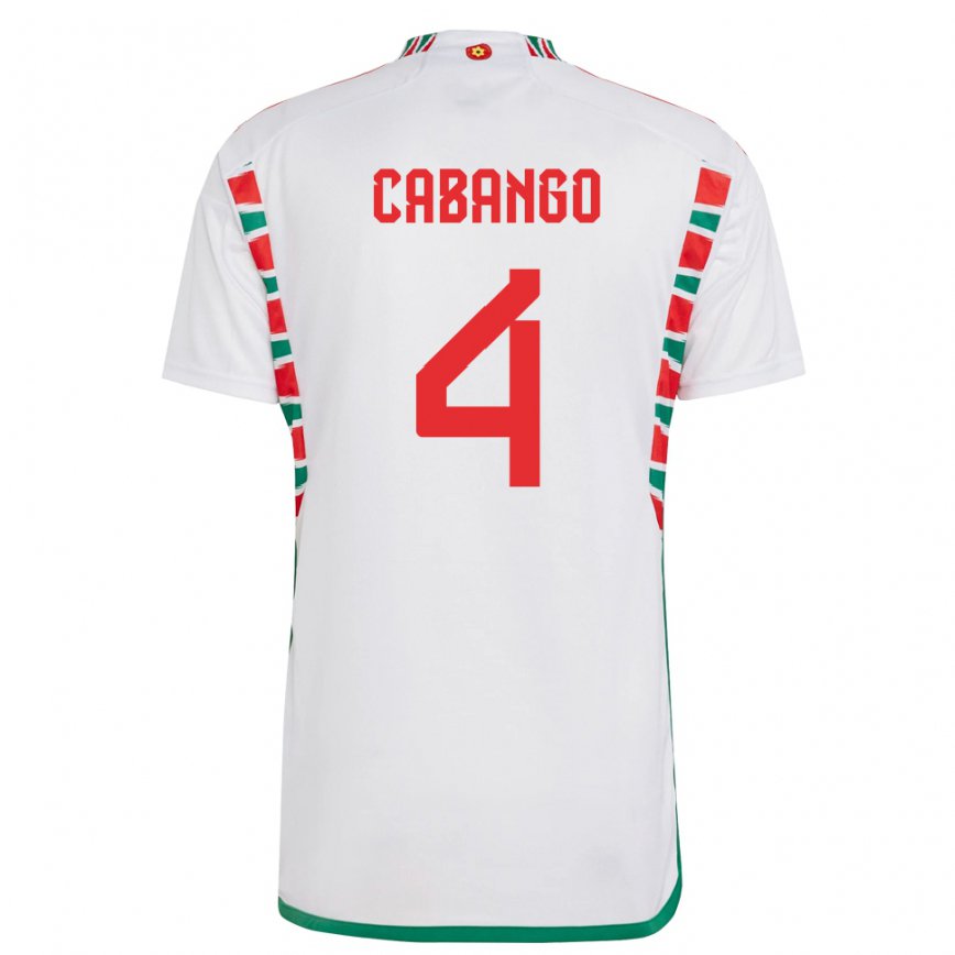 Niño Camiseta Gales Ben Cabango #4 Blanco 2ª Equipación 22-24