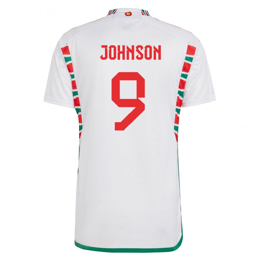 Niño Camiseta Gales Brennan Johnson #9 Blanco 2ª Equipación 22-24