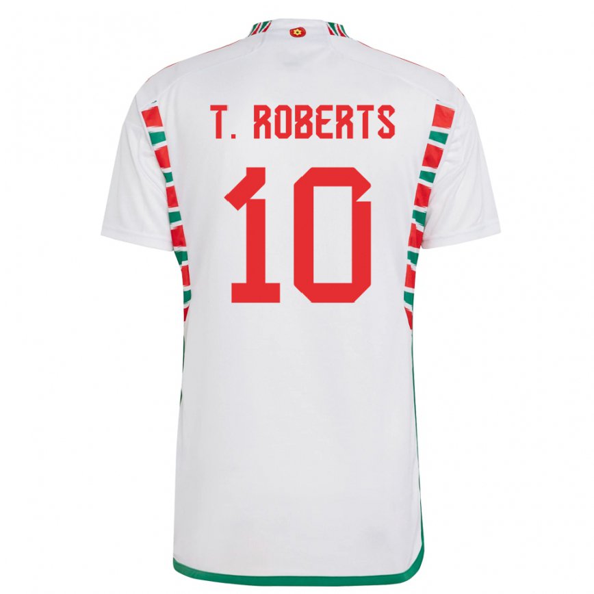 Niño Camiseta Gales Tyler Roberts #10 Blanco 2ª Equipación 22-24