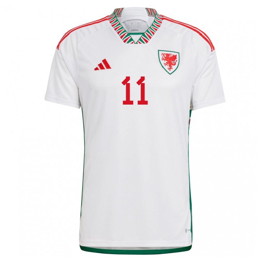 Niño Camiseta Gales Gareth Bale #11 Blanco 2ª Equipación 22-24