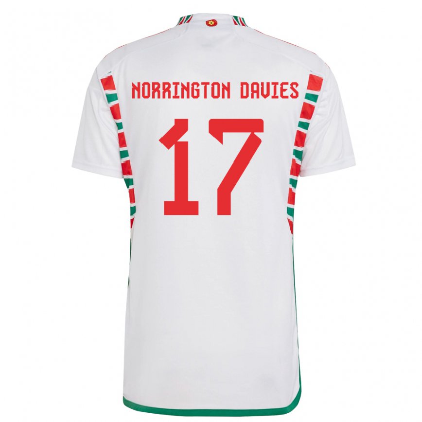 Niño Camiseta Gales Rhys Norrington Davies #17 Blanco 2ª Equipación 22-24