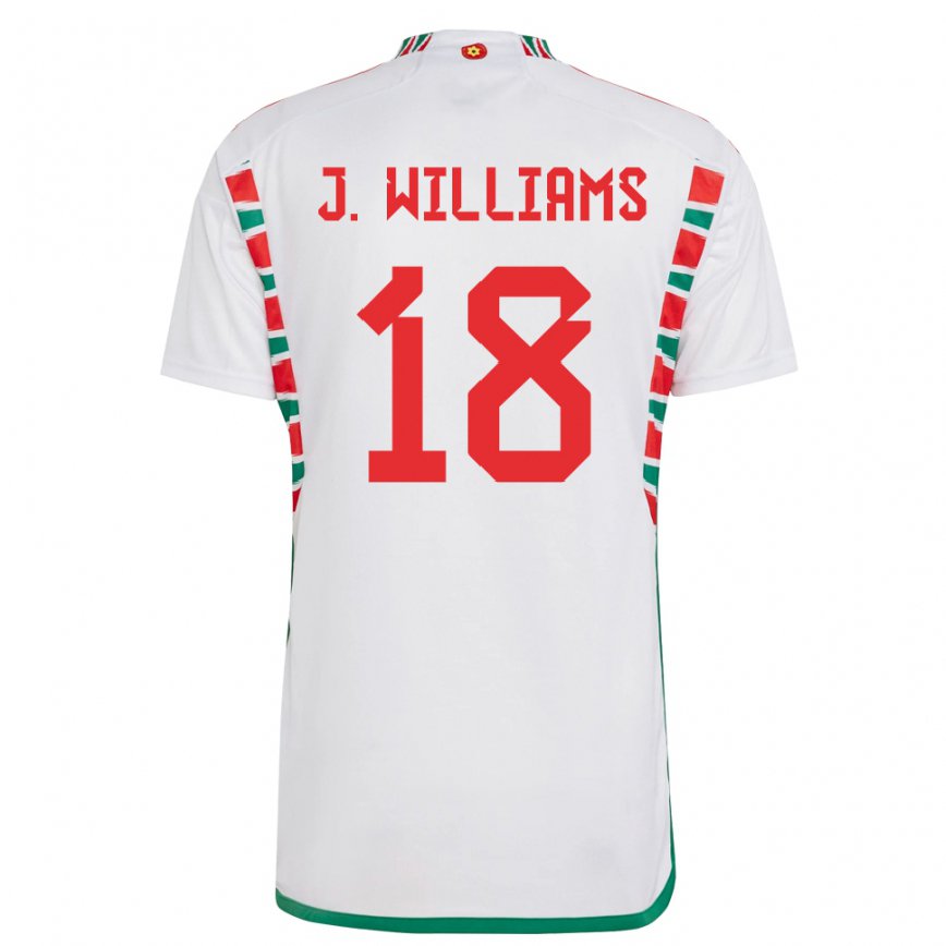 Niño Camiseta Gales Jonathan Williams #18 Blanco 2ª Equipación 22-24