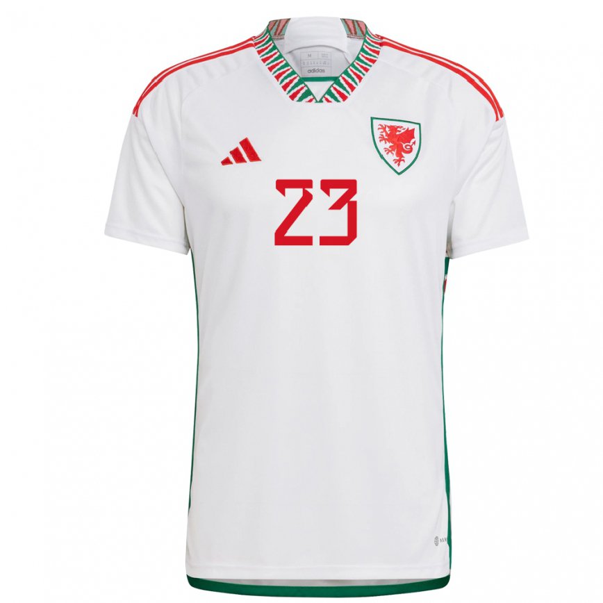 Niño Camiseta Gales Jordan James #23 Blanco 2ª Equipación 22-24