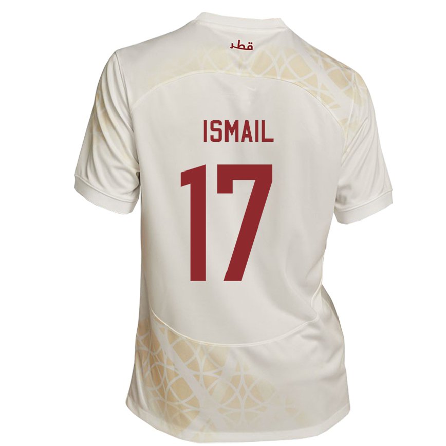 Niño Camiseta Catar Ismail Mohamad #17 Beis Dorado 2ª Equipación 22-24