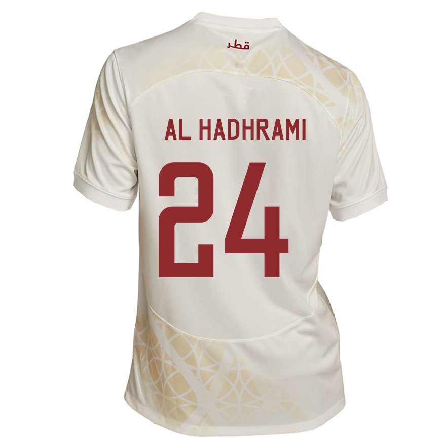 Niño Camiseta Catar Naif Abdulraheem Al Hadhrami #24 Beis Dorado 2ª Equipación 22-24