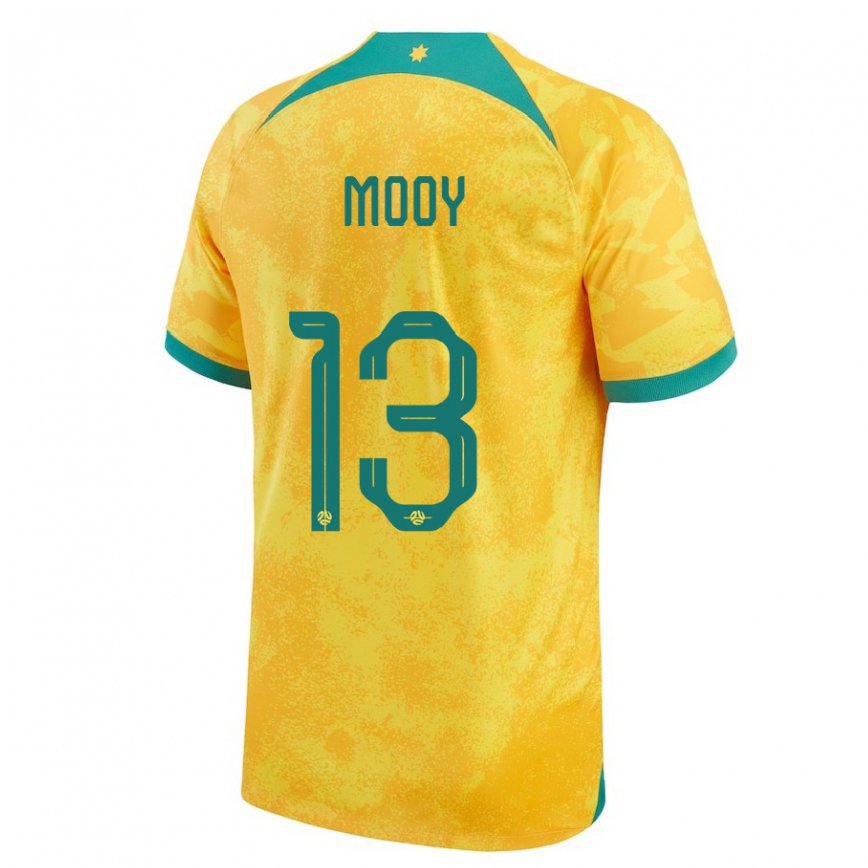 Hombre Camiseta Australia Aaron Mooy #13 Dorado 1ª Equipación 22-24