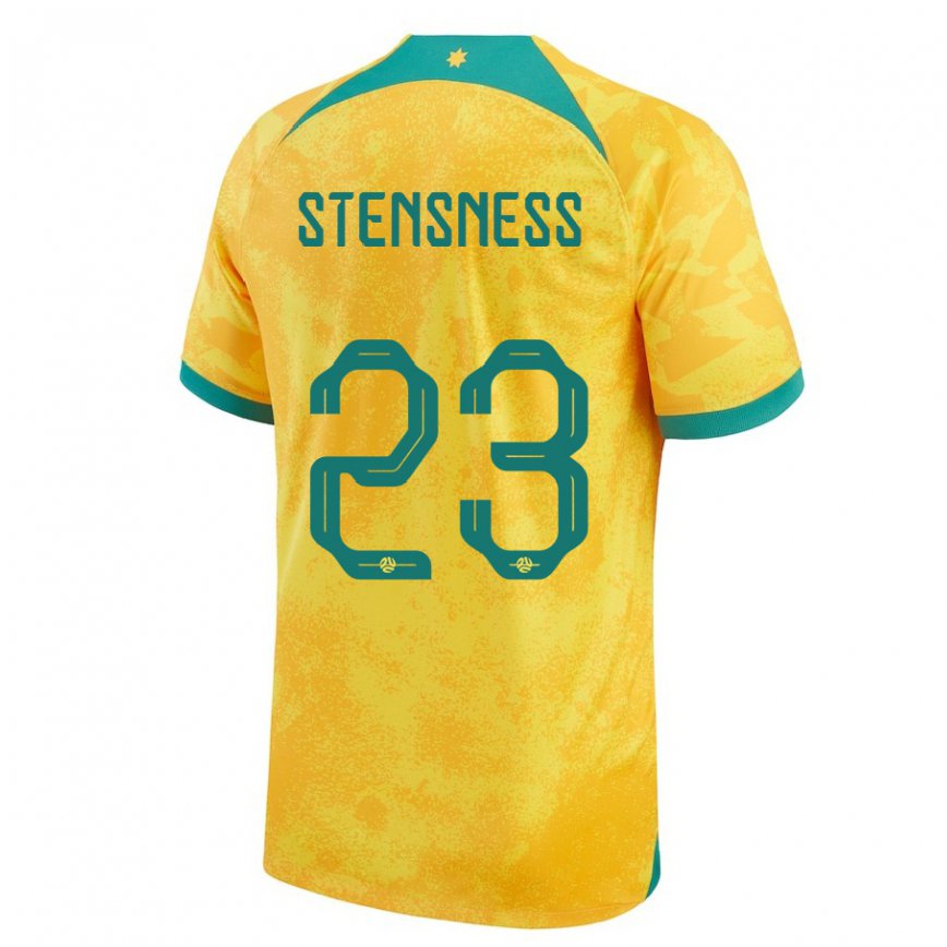 Hombre Camiseta Australia Gianni Stensness #23 Dorado 1ª Equipación 22-24