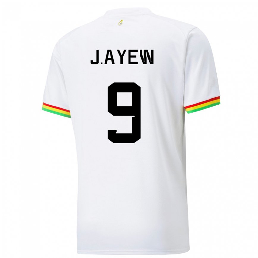 Hombre Camiseta Ghana Jordan Ayew #9 Blanco 1ª Equipación 22-24