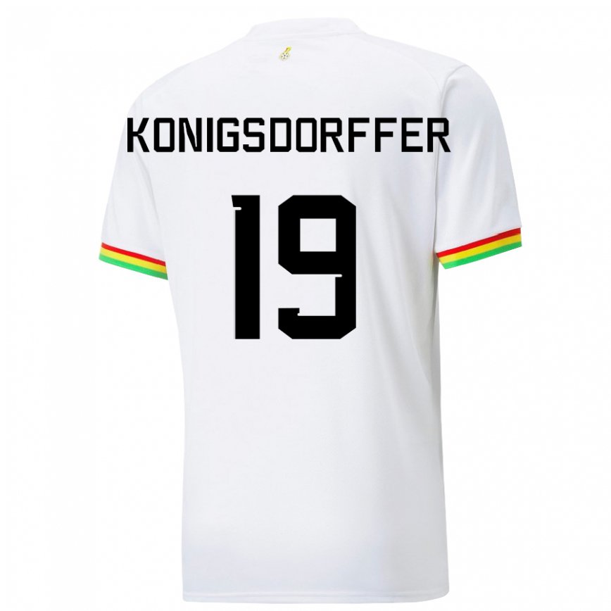 Hombre Camiseta Ghana Ransford-yeboah Konigsdorffer #19 Blanco 1ª Equipación 22-24