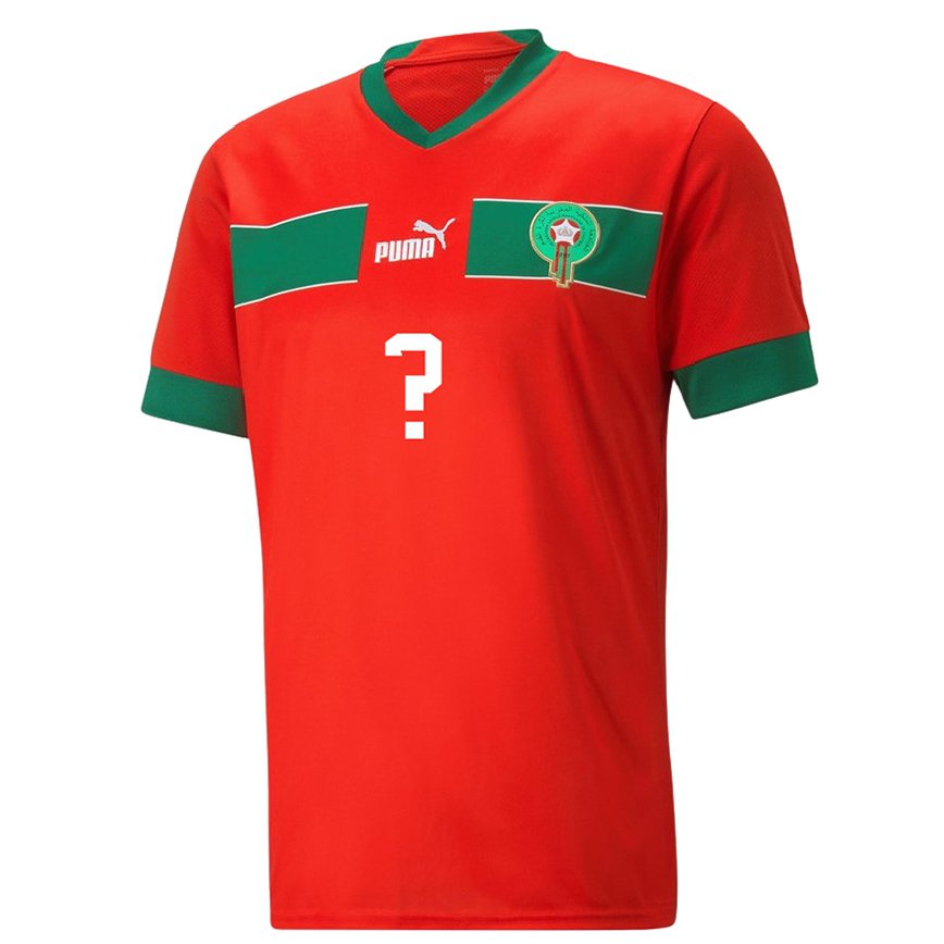 Hombre Camiseta Marruecos Su Nombre #0 Rojo 1ª Equipación 22-24