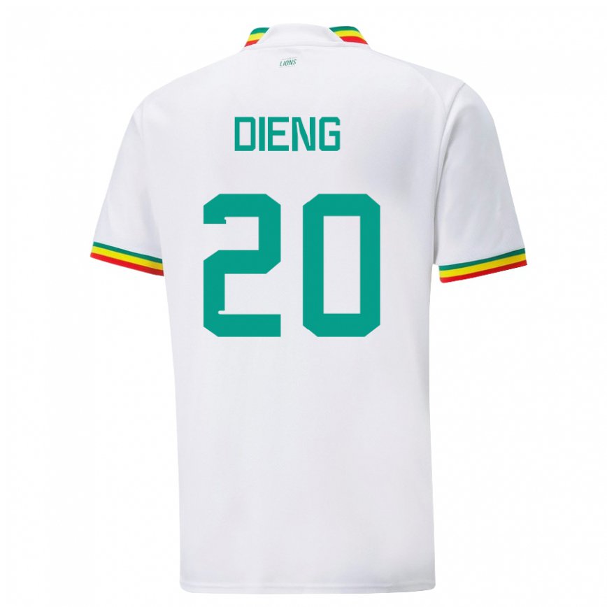 Hombre Camiseta Senegal Bamba Dieng #20 Blanco 1ª Equipación 22-24