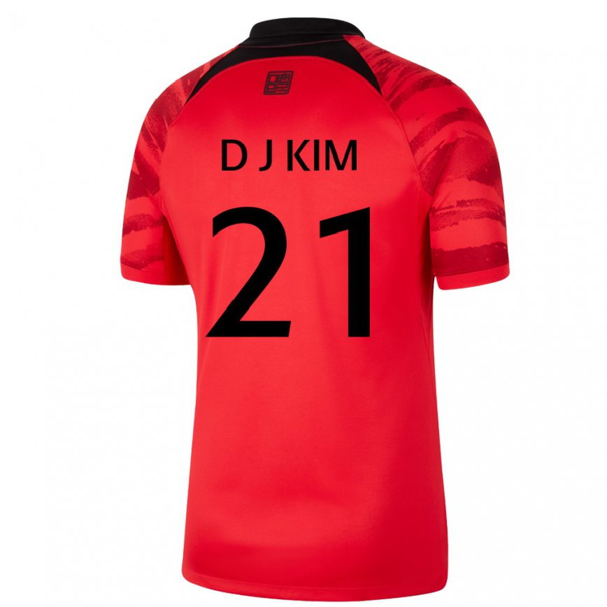 Hombre Camiseta Corea Del Sur Dong-jun Kim #21 Rojo Volver 1ª Equipación 22-24