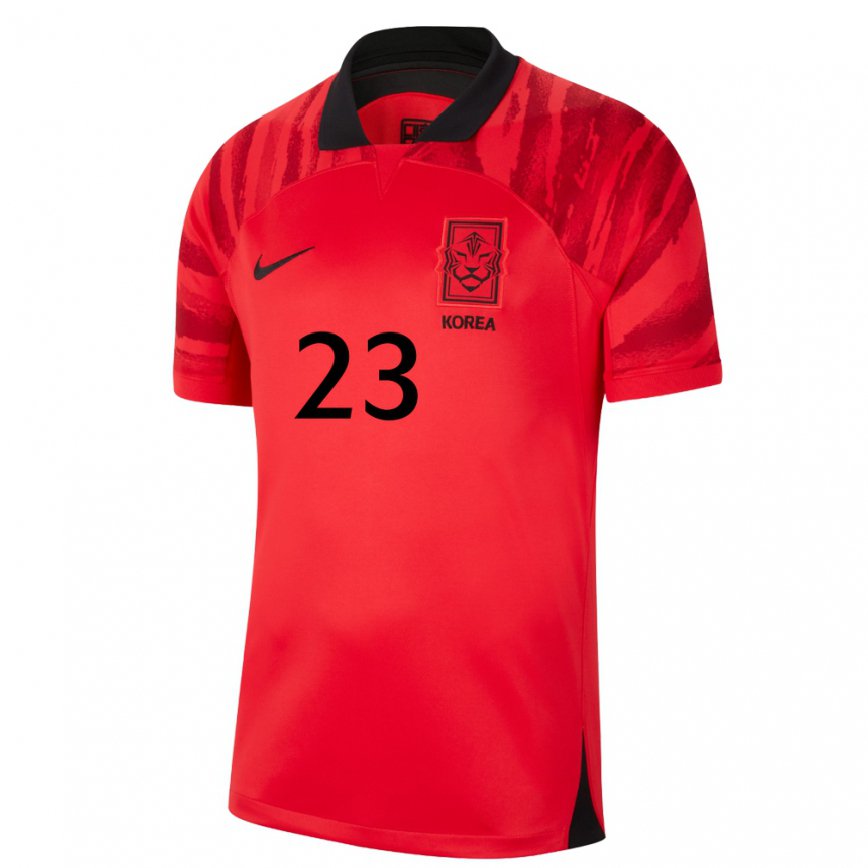 Hombre Camiseta Corea Del Sur Moon-hwan Kim #23 Rojo Volver 1ª Equipación 22-24