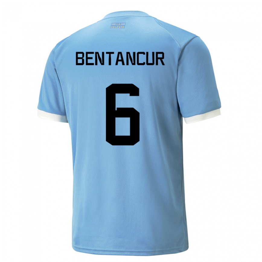 Hombre Camiseta Uruguay Rodrigo Bentancur #6 Azul 1ª Equipación 22-24