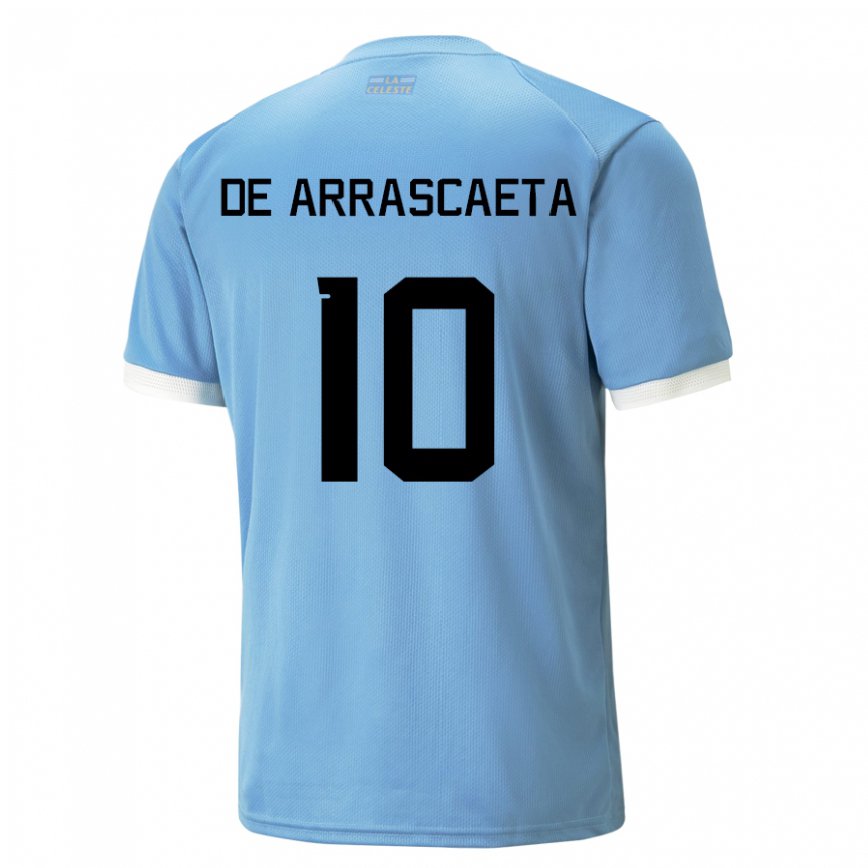 Hombre Camiseta Uruguay Giorgian De Arrascaeta #10 Azul 1ª Equipación 22-24