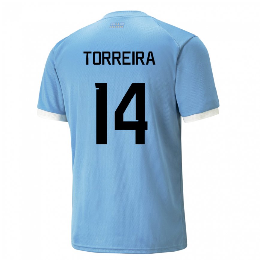 Hombre Camiseta Uruguay Lucas Torreira #14 Azul 1ª Equipación 22-24