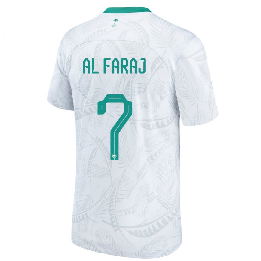 Hombre Camiseta Arabia Saudita Salman Al Faraj #7 Blanco 1ª Equipación 22-24