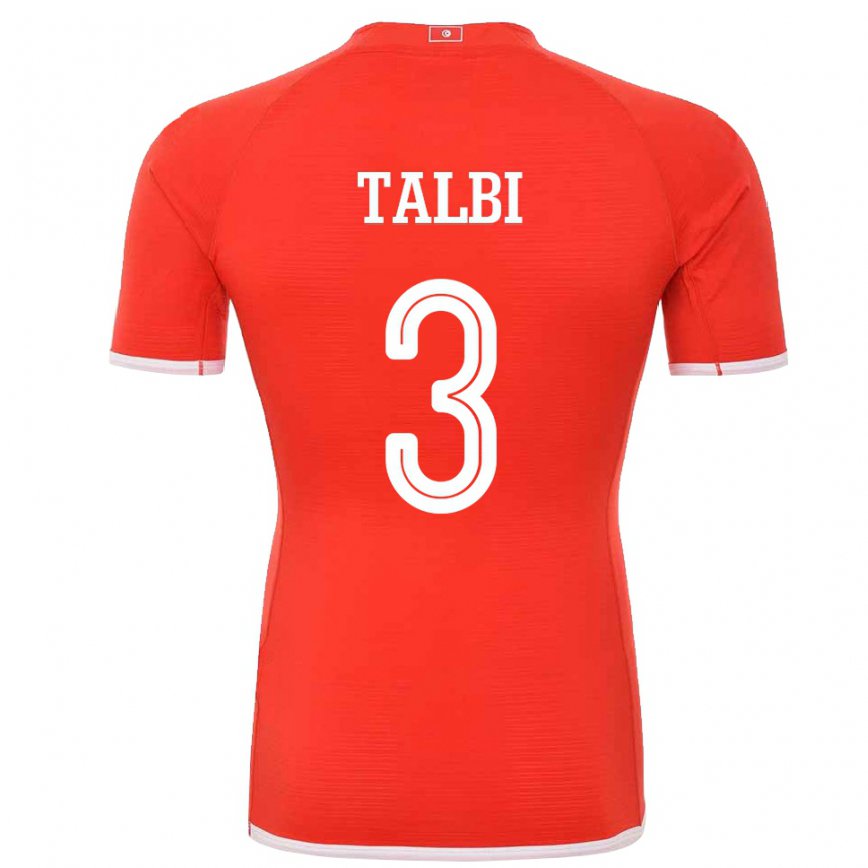 Hombre Camiseta Túnez Montassar Talbi #3 Rojo 1ª Equipación 22-24